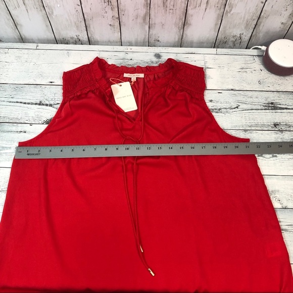 Skies are Blue Tie Bow Red Sleeveless Top NWT Medium - Picture 7 of 11